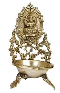 Kartique Brass Laxmi Diya Oil Lamp Diya Deepam for Temple Aarti Deepak ...