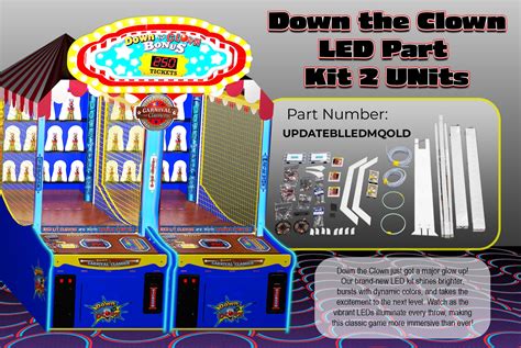 LED UPDATE KIT: DOWN THE CLOWN - 2 GAMES AND MARQUEE Ships in 2 Boxes ...