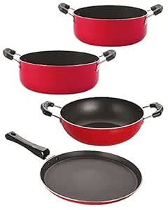 Buy Nirlon Non Stick Aluminium Heat Resistance Cookware Set of 4 Pieces ...