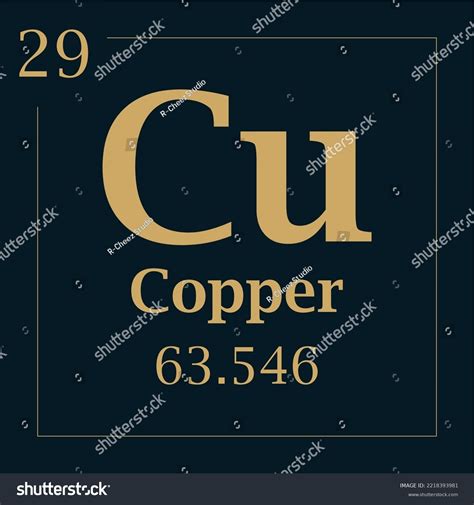 Symbol Element Copper Atomic Mass Number Stock Vector (Royalty Free ...