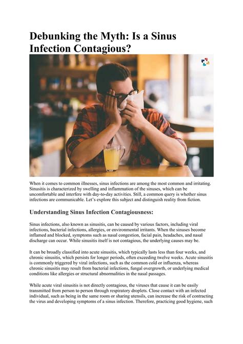 Sinus Infections: Is It Contagious Or Not? | The Lifesciences Magazine | PDF