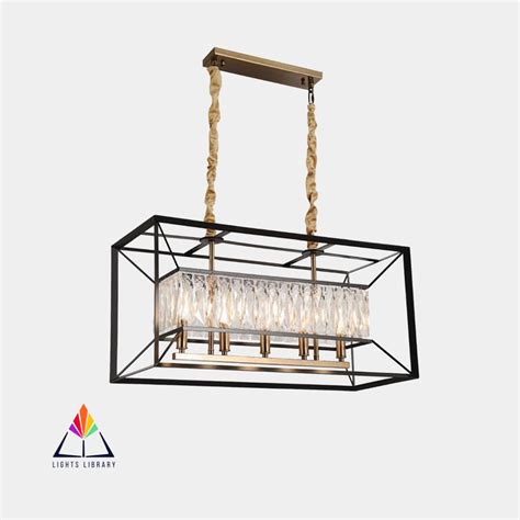Luxe Grid: Rectangular Crystal Chandelier Light – Lights Library