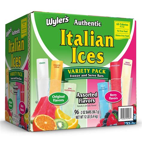 Wyler's Authentic Italian Ice Fat Free Freezer Bars Original Flavors ...