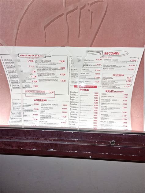 Menu at Pasta e Vino Osteria - via florida restaurant, Rome