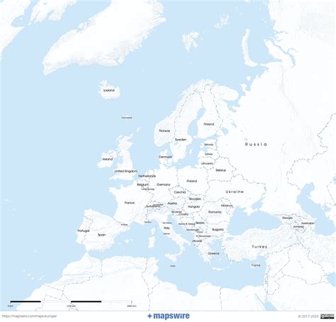 Map Of Europe Without Countries