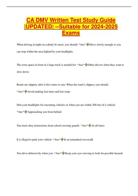 Image result for Written Test Practice DMV Study Guide California
