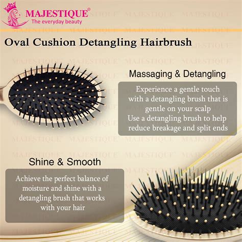 Buy Majestique Golden Oval Detangler Brush - Friendly Detangling Brush ...