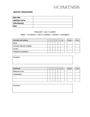 18 Printable Rating Scale Template Forms - Fillable Samples in PDF ...
