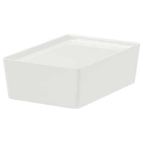KUGGIS box with lid, white, 18x26x8 cm (7x10 ¼x3 ¼") - IKEA