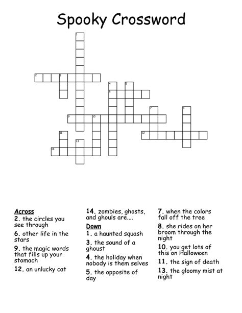 Spooky Crossword - WordMint