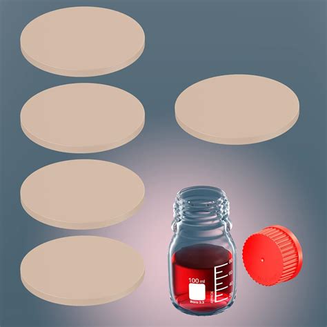 PTFE Faced Silicone Septa for GL45 Open Top PBT Screw Cap,OD: 43mm,Pack ...