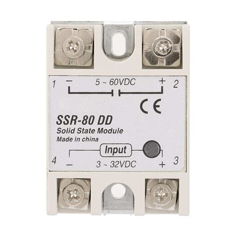 DC-AC Industrial Solid State Relay SSR-80DD 80A 5-25mA 3-32VDC to 5-60 ...