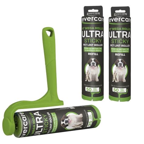 Evercare Ultra Sticky Pet Mega Lint Roller Value Pack with Lint Roller ...