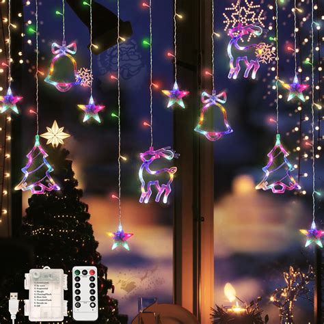 OWill Christmas Window Lights Indoor, 8 Modes Colourful Window Lights ...