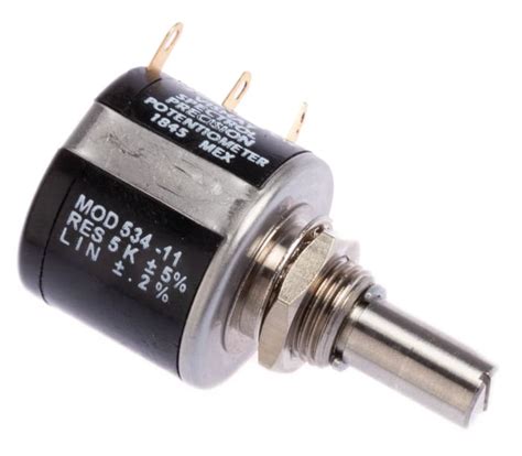 534B1502JL Vishay | Vishay 534 5 kΩ Rotary Potentiometer 10-Turns 1 ...