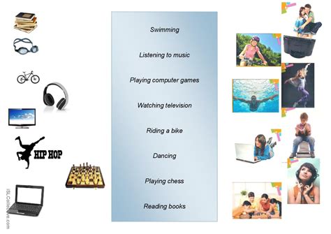 Hobbies ESL Worksheet 的图像结果