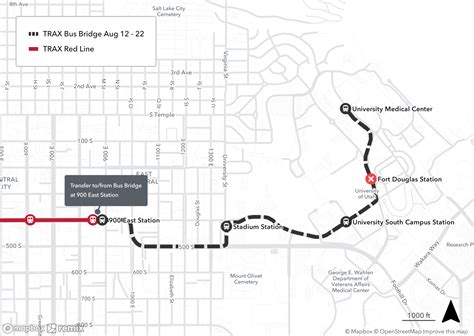 TRAX Red Line - Bus Bridge August 12-22