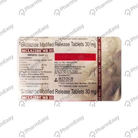 Mclazide Mr 30 MG Tablet (15): Uses, Side Effects, Price & Dosage ...