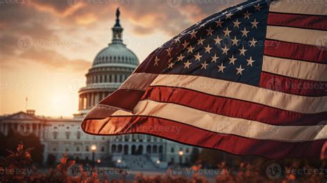Capitol building and american flag, Washington DC, United States of America. . 25537273 Stock ...