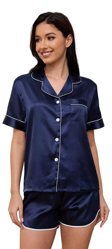 Silk Satin Pajama Set for Women, PUTUO 2 Piece Womens Pajama sets ...