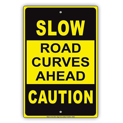 Warning Sign Slow Down Road Curves Ahead Danger Peril Caution Road Sign ...