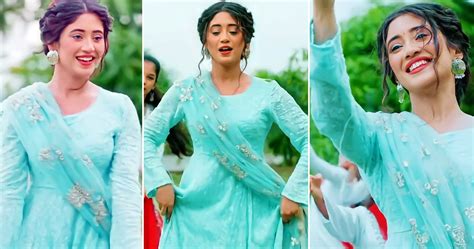 Shivangi Joshi Looks Dreamy in a Sky Blue Anarkali as She Dances in Yeh ...
