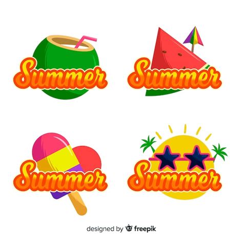 Zomer badge collectie | Gratis Vector