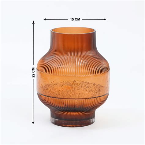 Buy Splendid Dastkari Glass Ribbed Vase from Home Centre at just INR 1499.0