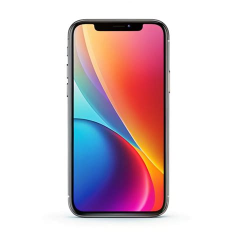 A multicolored phone with a rainbow colored design on the back ...