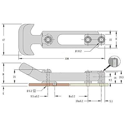 Buy COOLOGIN Rubber Flexible T-Handle Hasp Draw Latch for Tool Box ...
