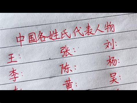 中國各姓氏代表人物，你還知道你的姓氏名人有哪些？#硬笔书法＃手写＃中国书法 ＃中国語 #毛笔字#书法#毛笔字練習 - YouTube
