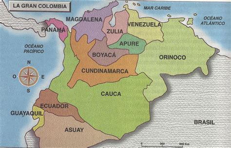 Mapa de la gran colombia imagen - Imagui