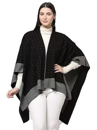 Buy 513 Women Girls Acrylic Winter Wear Knitted Open Front Self Design ...