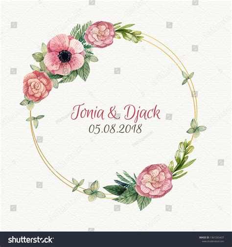 Floral Wedding Frame Template Stock Vector (Royalty Free) 1367265437 ...