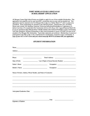 Fillable Online www1 morgan k12 co Elks Narrative and bApplicationb ...