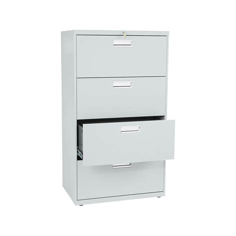 Buy HON 4 Drawers Lateral Lockable Filing Cabinet, Gray Online at ...