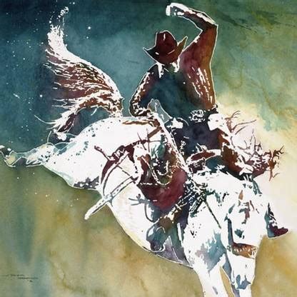 Bronco Buster Fine Art Print - Michael Swearngin posters - Animals ...