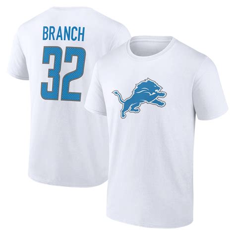Brian Branch Detroit Lions Icon Player Name & Number T-Shirt - White