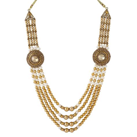 Buy Yellow Chimes Dulahmala For Mens Pearl Necklace Jewellery for Groom ...