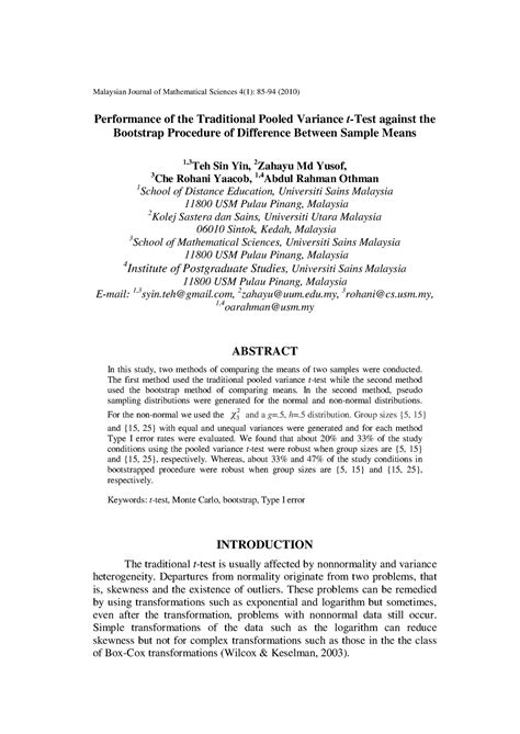 Image result for Pooled Variance T-Test