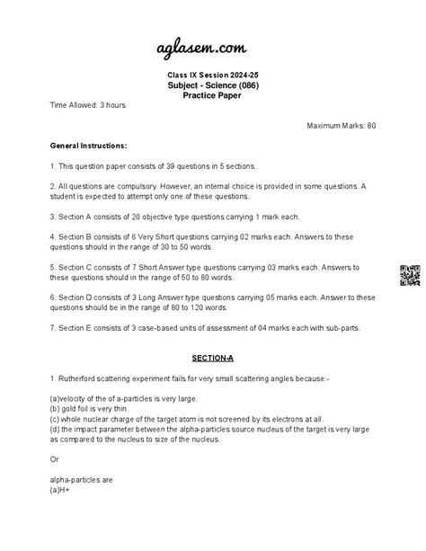 Image result for Sample Paper Class 9 Science