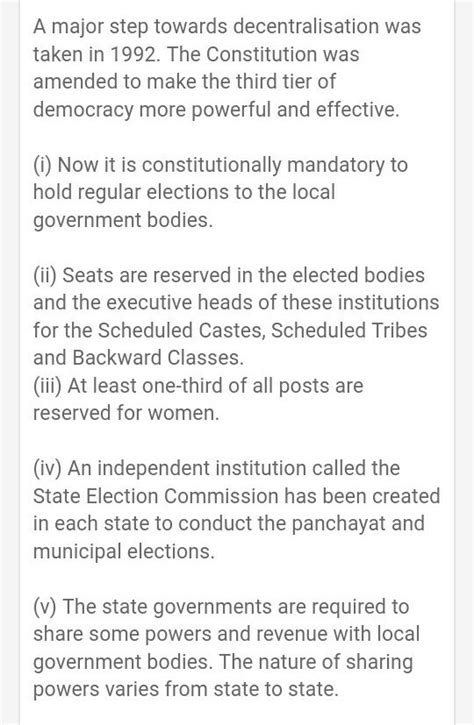 What were the major step taken in 1992 to make local govt more powerful ...