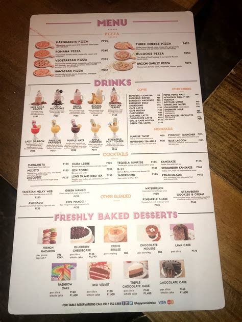 Image result for Pyramid Restaurant Menu