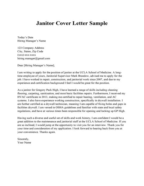 Janitorial Job Offer Letter Samples