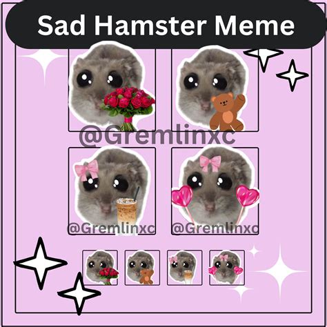 Sad Hamster Emote With Pink Bow, Tiktok Meme, Twitch, Discord, Youtube ...