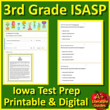 3rd Grade ISASP Test Prep - ELA Reading Passages and Questions Iowa ...