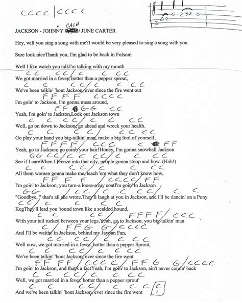 Jackson (Johnny Cash) Guitar Chord Chart - Slightly adjusted ...