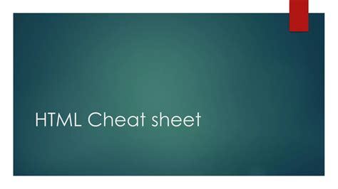 Image result for HTML5 Cheat Sheet