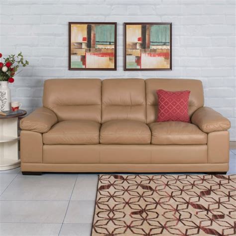 Buy Winchester Half Leather 3-Seater Sofa - Beige from Home Centre at ...
