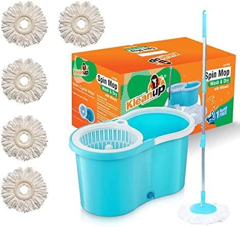 Kleanup Smart Spin Mop Big Wheels with 5 Microfiber Refills | Mops ...